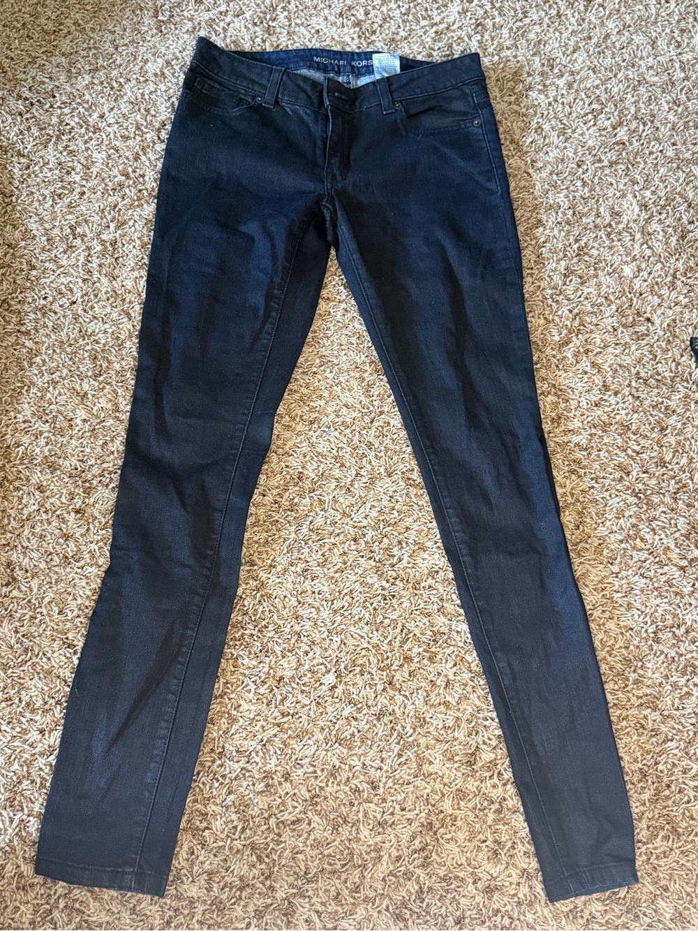Michael Kors Dark Blue Sheen Wash Skinny Jeans - Dark Wash